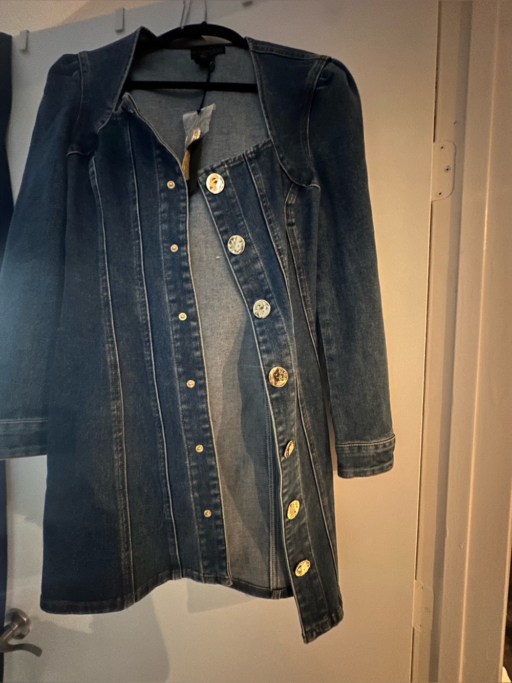 Denim Button-Front dress - Dark Blue NWT